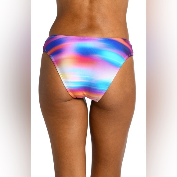 NWT La Blanca Sunset Shores Scoop Bottom Rainbow Striped Tie Dye Size 16 - Picture 2 of 5